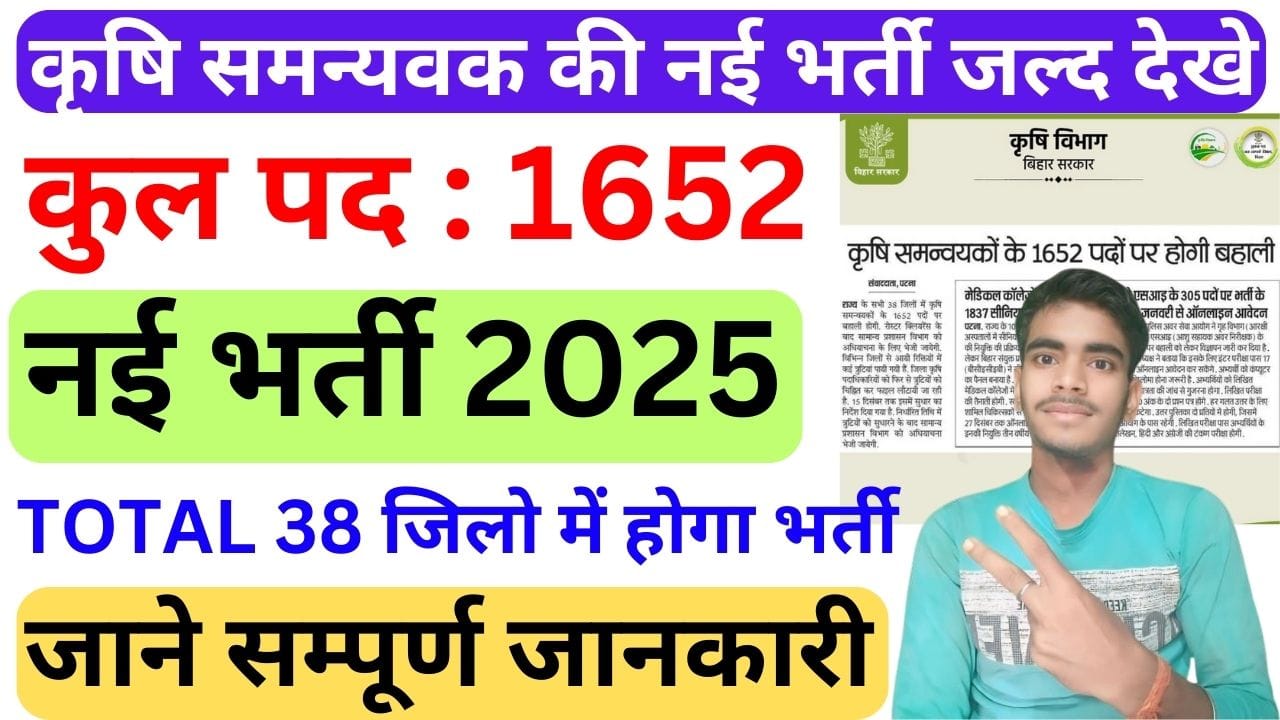 Bihar Krishi Coordinator Vacancy