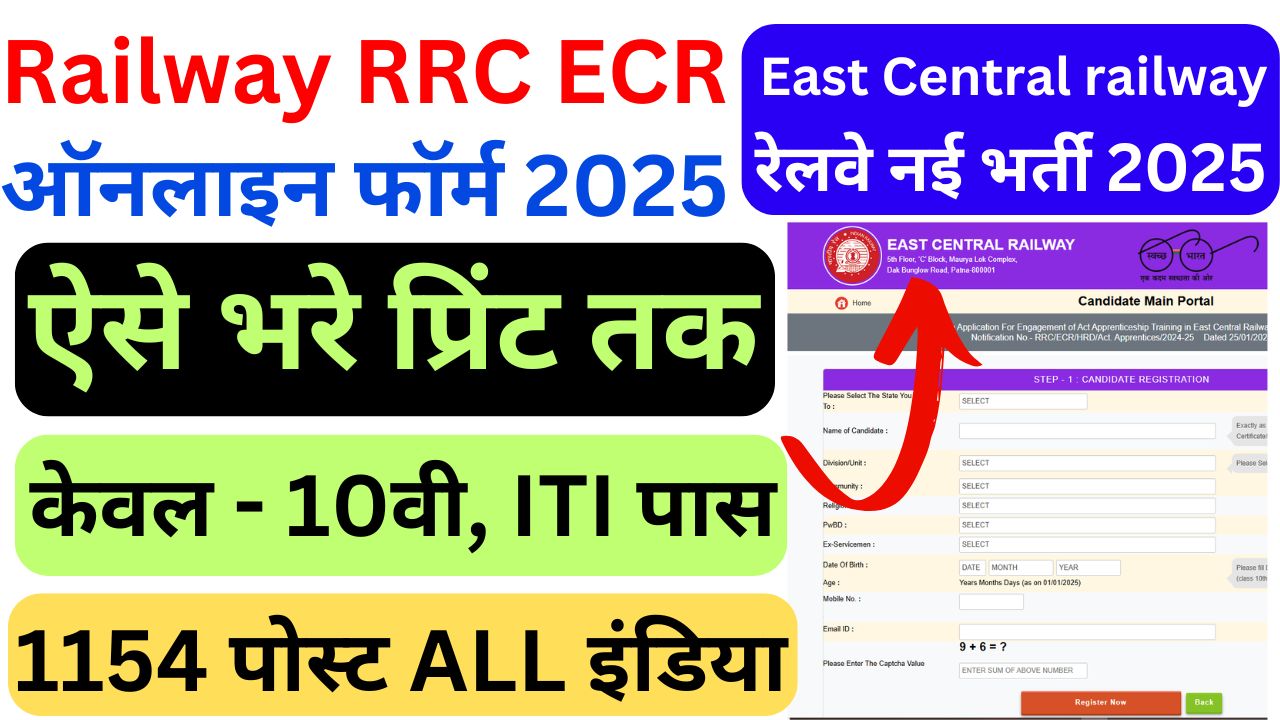 Railway RRC ECR Apprentice Online Form 2025