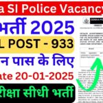 Odisha SI Police Vacancy 2025