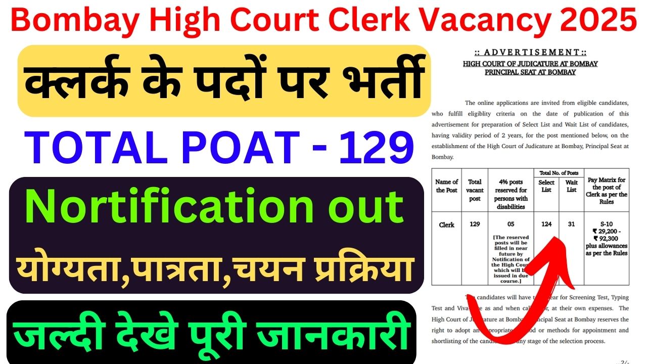 Bombay High Court Clerk Vacancy 2025