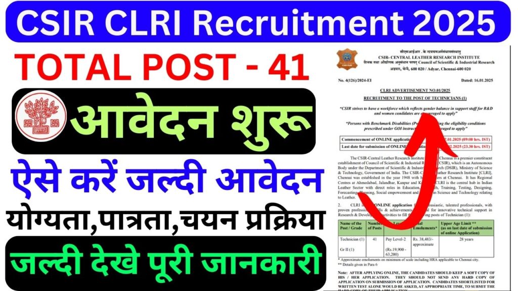 CSIR CLRI Recruitment 2025