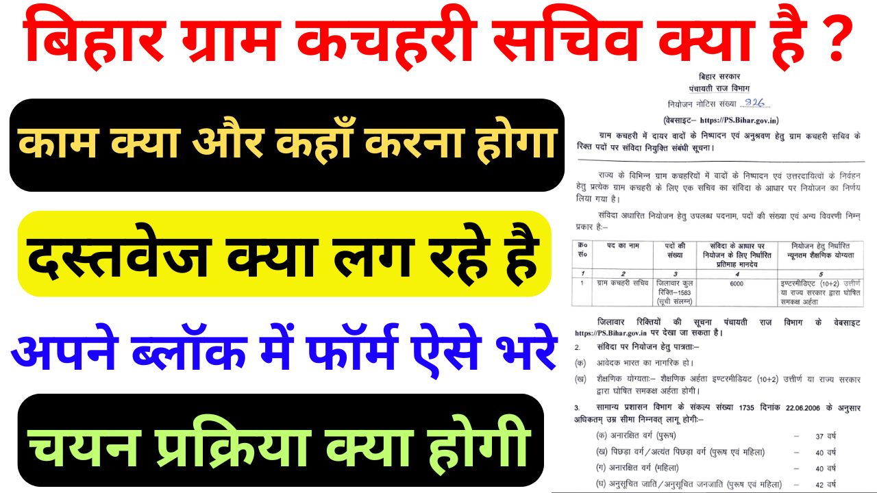 Bihar Gram Kachahari Sachiv Work
