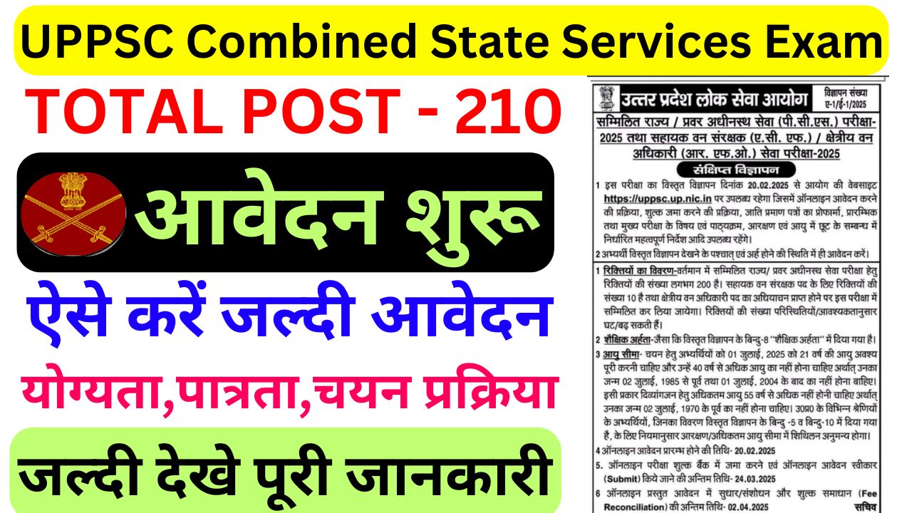 UPPSC State Upper Subordinate Services Vacancy 2025