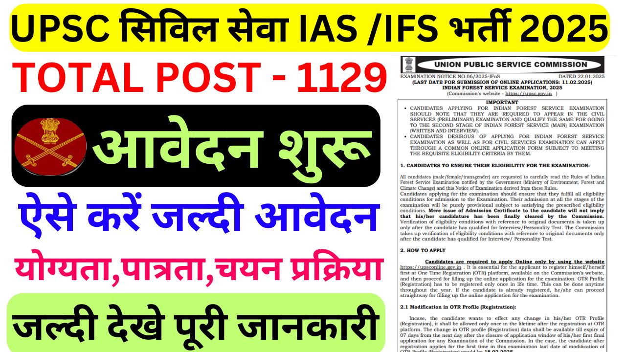 UPSC Civil Services IAS IFS Recruitment 2025
