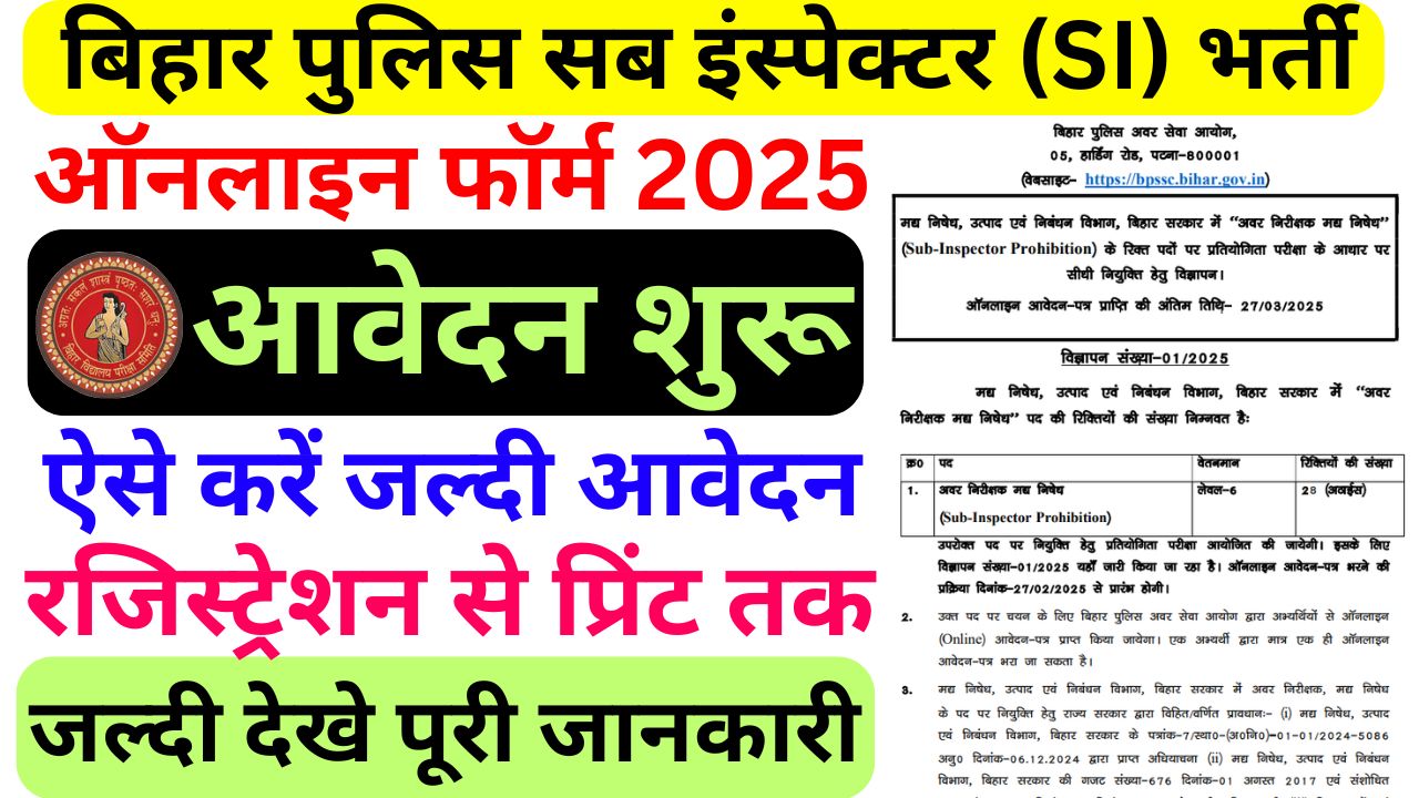 Sub Inspector SI Prohibition Recruitment 2025