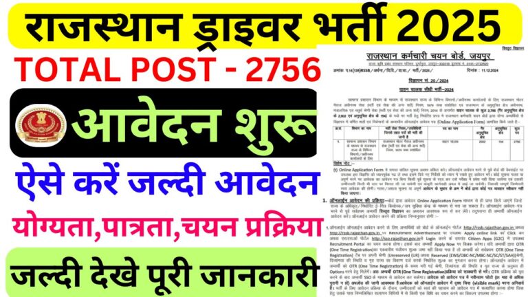 Rajasthan Driver Recruitment 2025