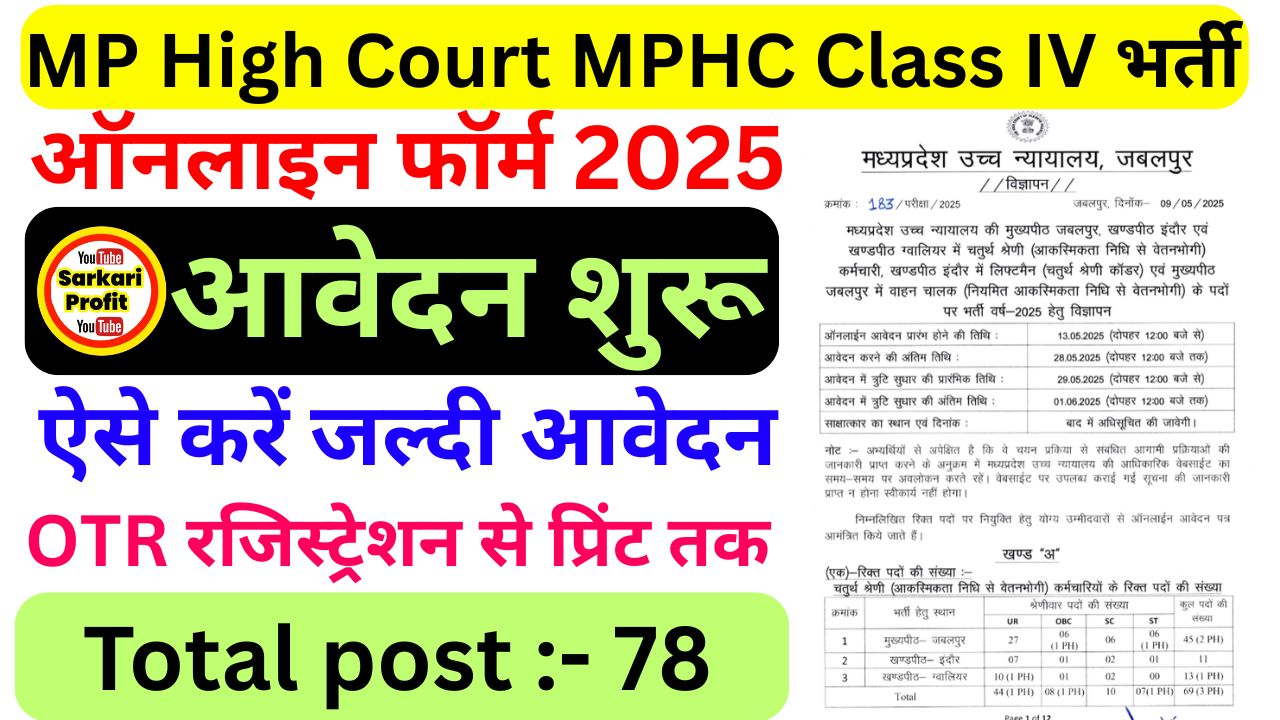 MP High Court Class IV Vacancy 2025