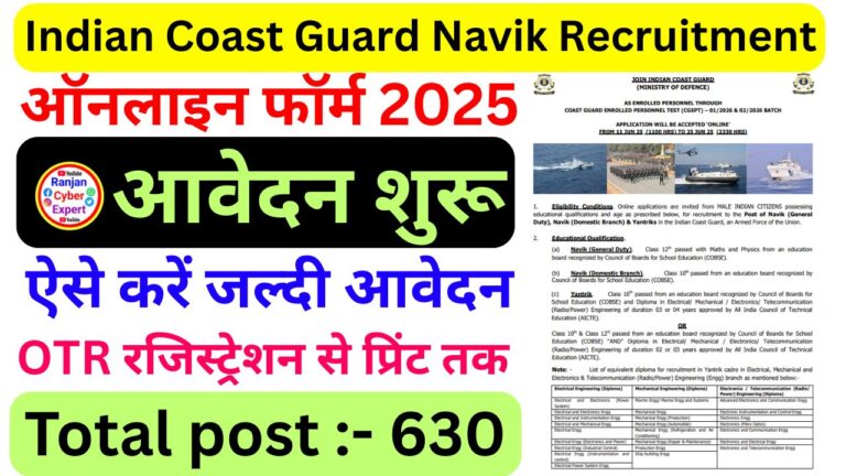 Indian Coast Guard Navik Recruitment 2025
