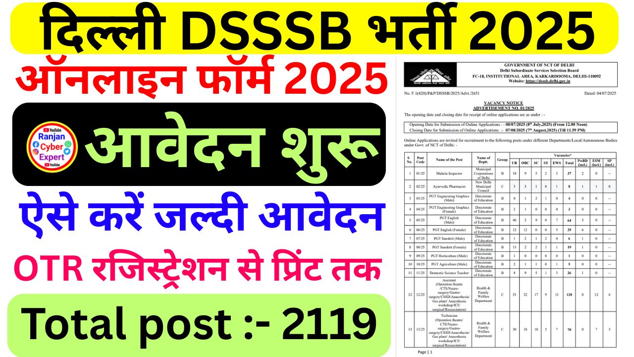 Delhi DSSSB Bharti 2025