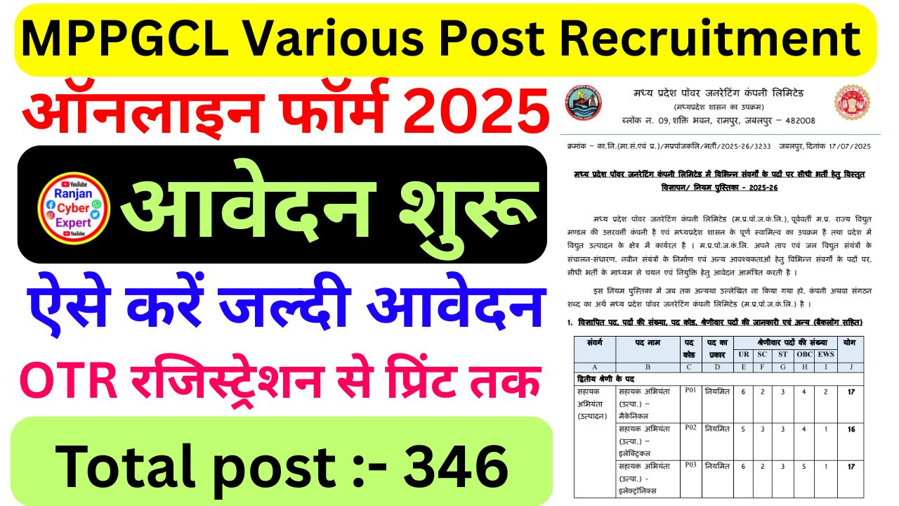 MPPGCL Various Post Vacancy 2025