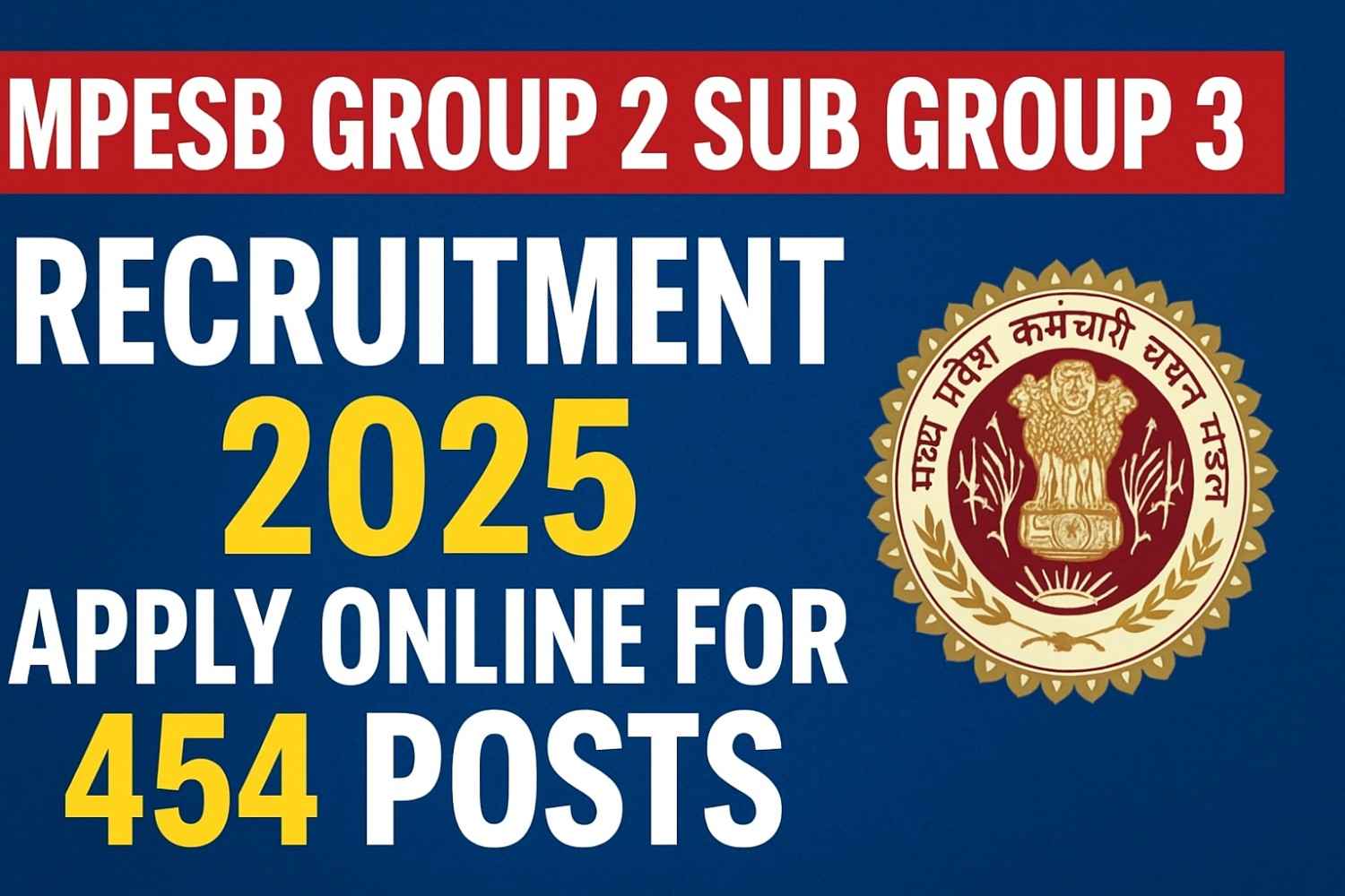 MPESB Group 2 Sub Group 3 Vacancy 2025