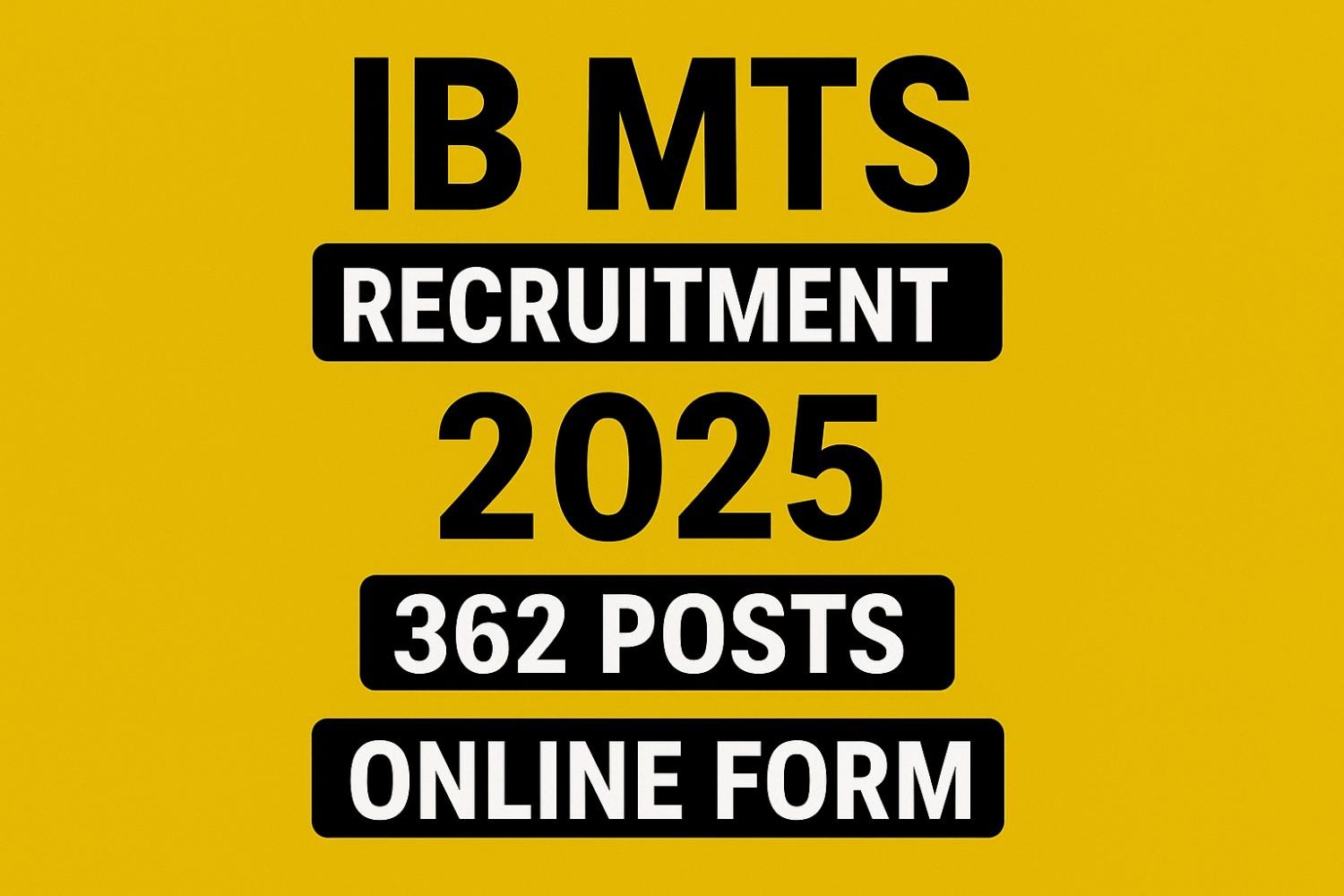 IB MTS Vacancy 2025