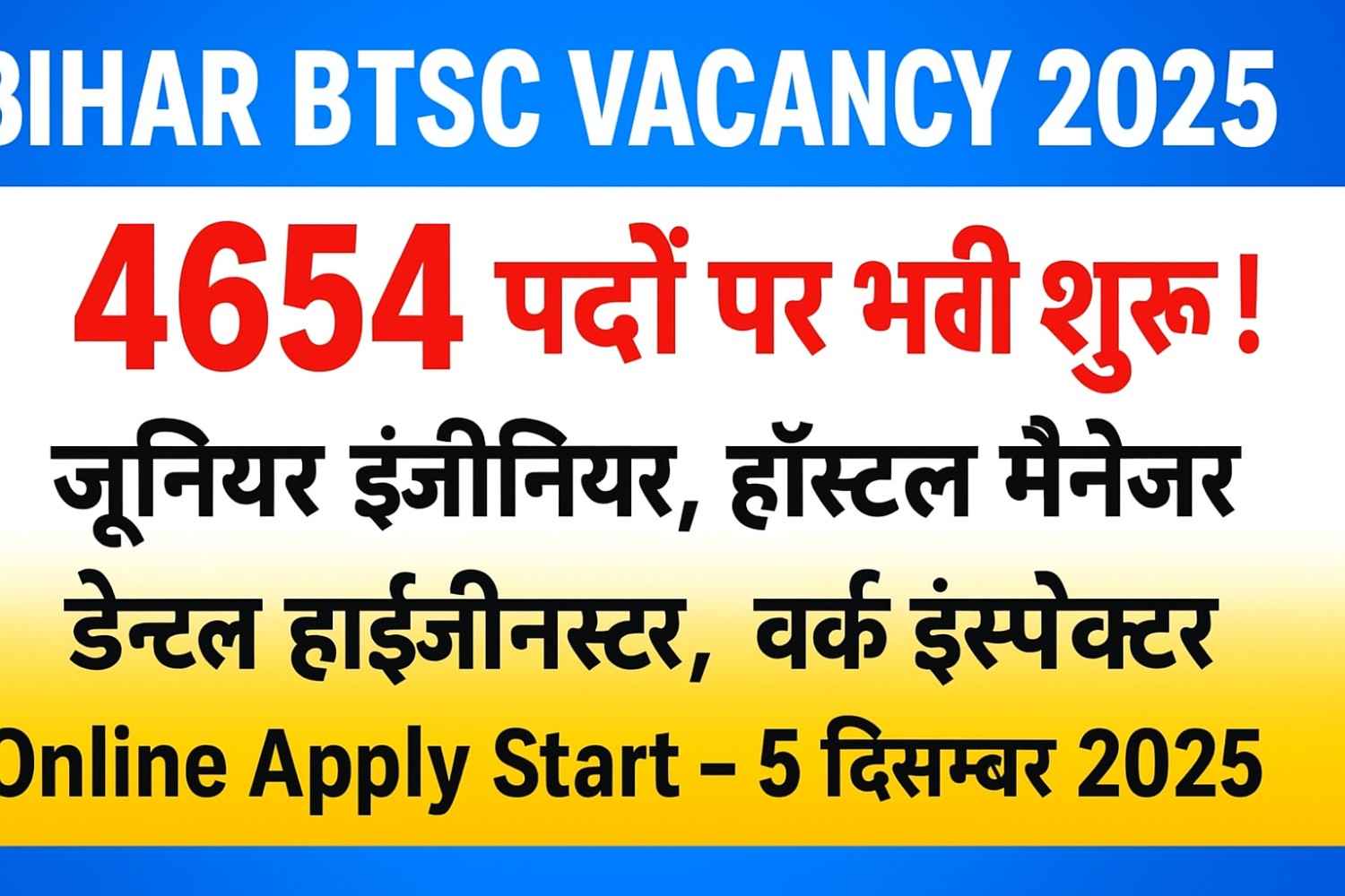 Bihar BTSC Vacancy 2025
