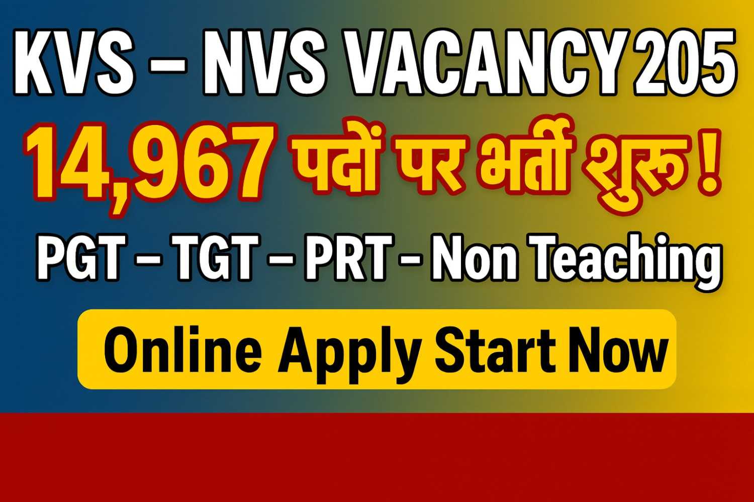 KVS NVS Vacancy 2025