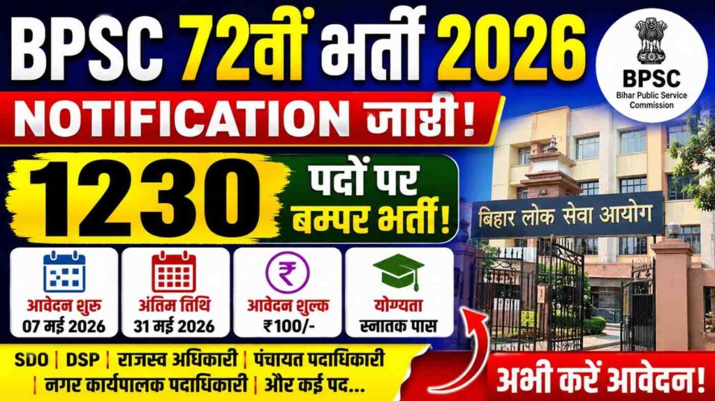 BPSC 72nd Vacancy 2026