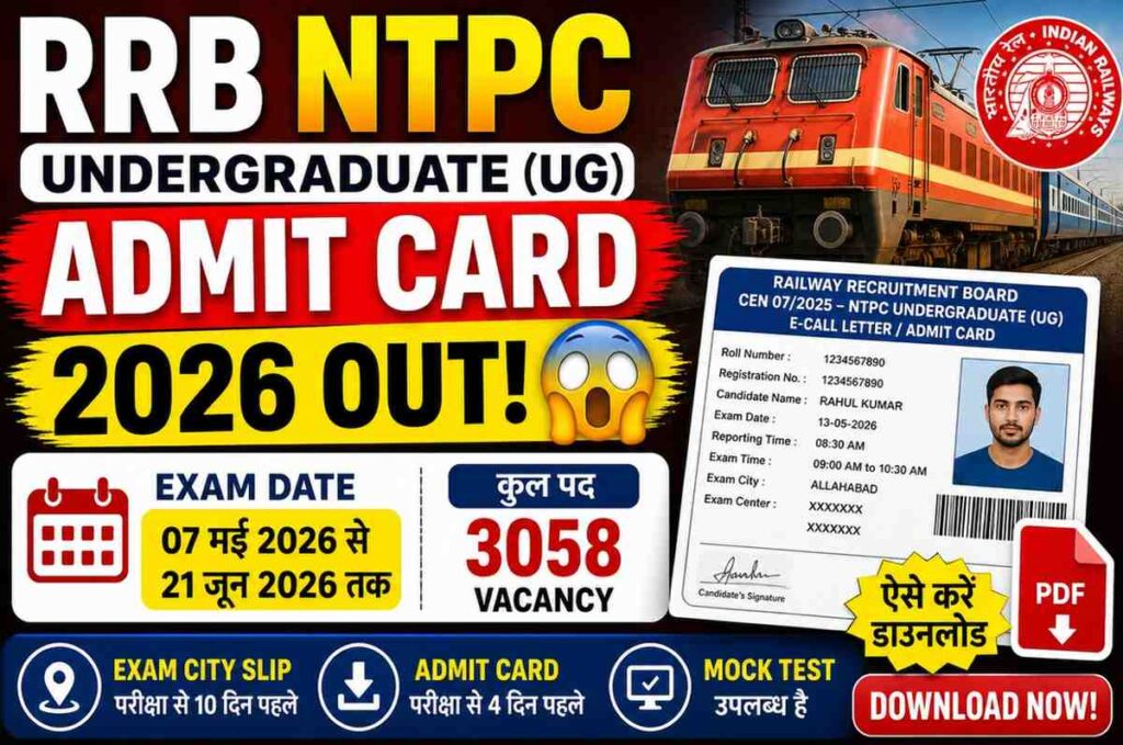 RRB NTPC UG Admit Card 2026