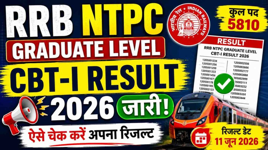 RRB NTPC Graduate Level CBT-I Result 2026