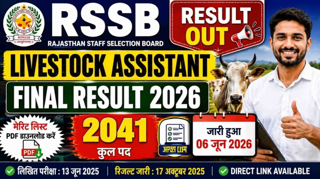 RSSB Livestock Assistant Final Result 2026
