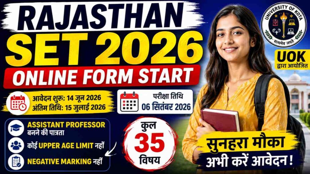 Rajasthan SET Exam 2026 Online Form