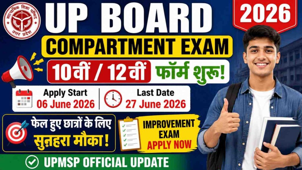 UP Board Class 10th, 12th Compartment Online Form 2026