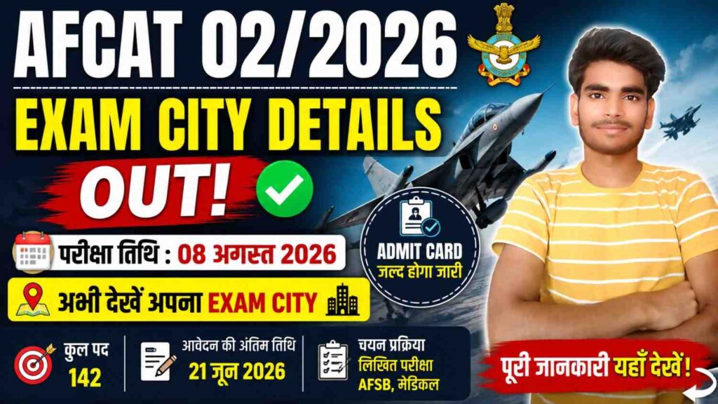 AFCAT 022026 Exam City Details 2026
