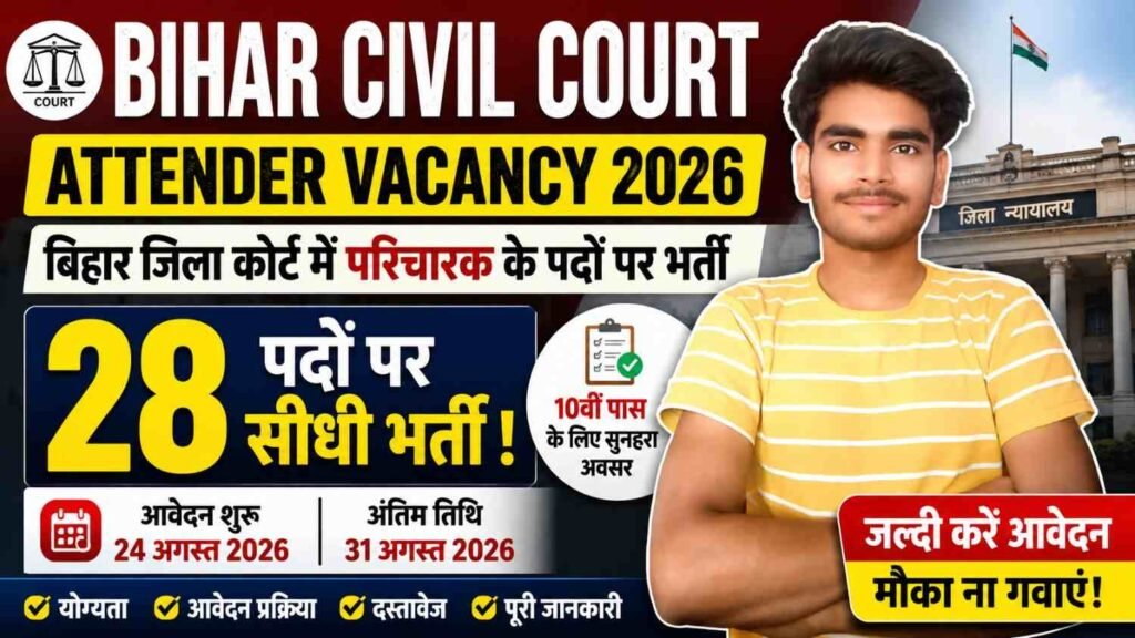 Bihar Civil Court Attender Vacancy 2026