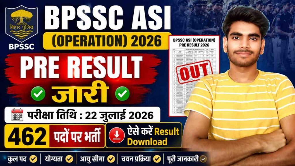 Bihar Police BPSSC ASI (Operation) Pre Result 2026: बिहार पुलिस ASI ऑपरेशन प्रीलिम्स रिजल्ट जारी, ऐसे करें चेक 1 Bihar Police ASI Operation Pre Result 2026
