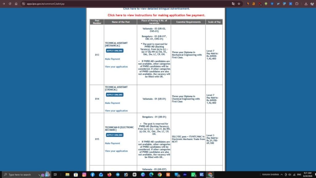 ISRO LPSC Recruitment 2026: 19 पदों पर निकली भर्ती, Technical Assistant, Technician और Draughtsman के लिए ऑनलाइन आवेदन शुरू 3 ISRO LPSC Recruitment 2026