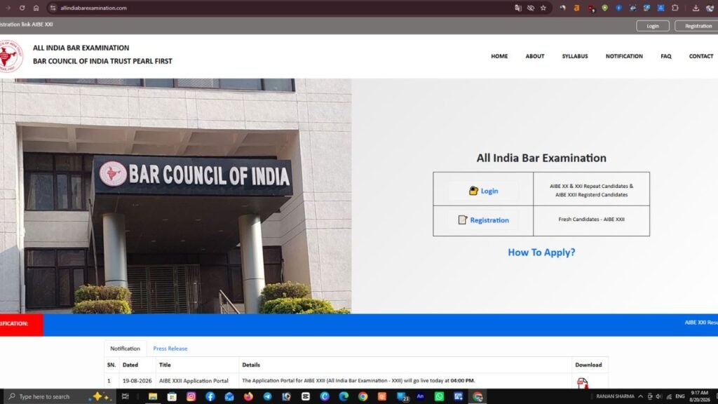 All India Bar Examination XXII 2026