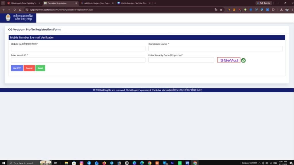 Chhattisgarh State Eligibility Test 2026