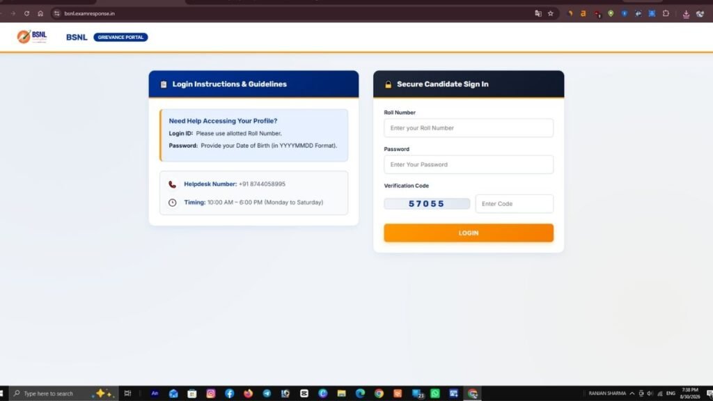 BSNL JTO Answer Key 2026 Out, 100 पदों की भर्ती परीक्षा की उत्तर कुंजी डाउनलोड करें 3 BSNL JTO Answer Key 2026