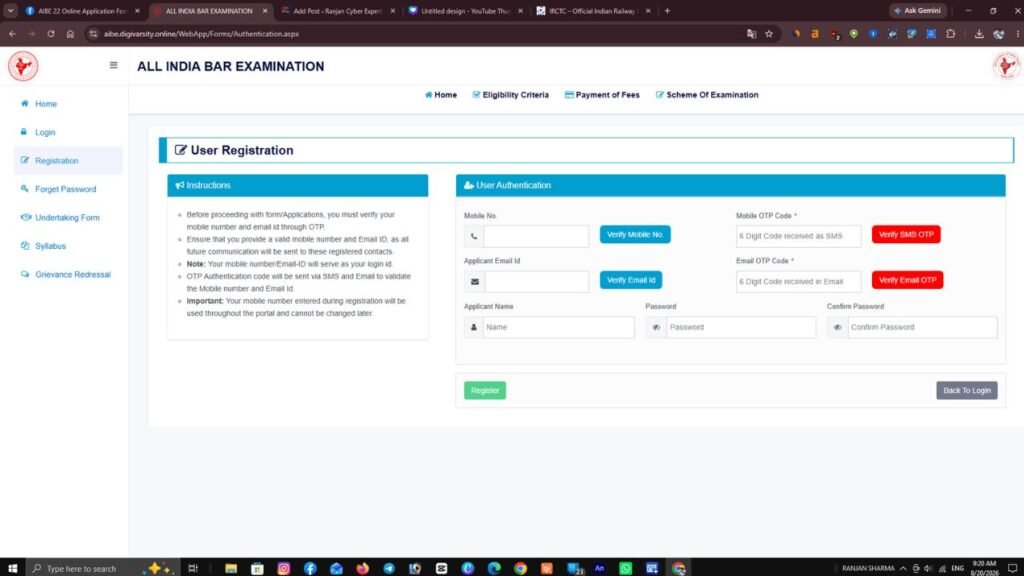 All India Bar Examination XXII 2026