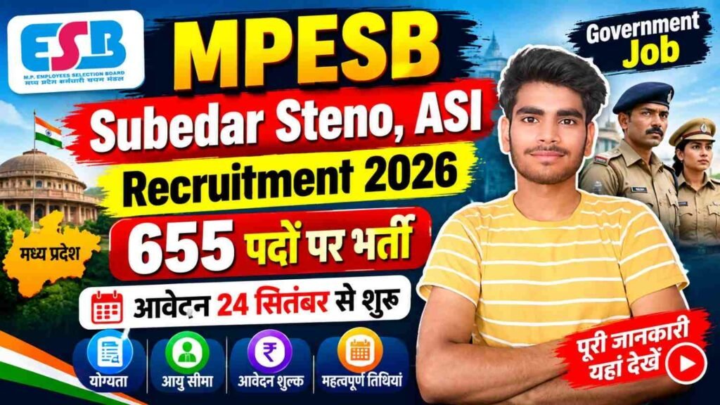 MPESB Subedar Steno ASI Recruitment 2026