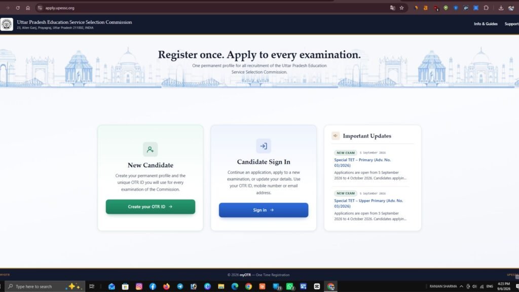 UP Special TET Examination 2026