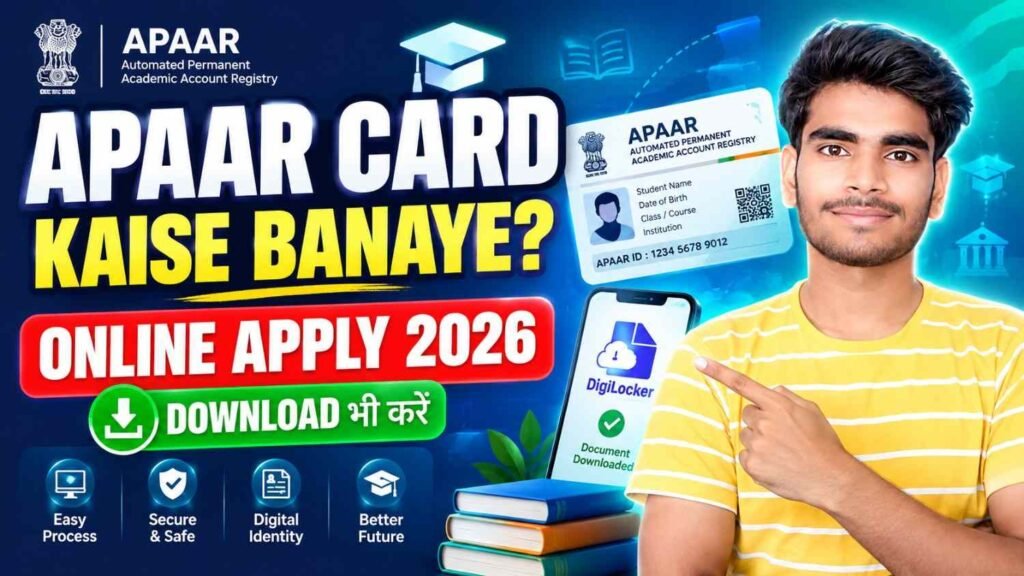 APAAR Card Kaise Banaye 2026: अपार आईडी कार्ड ऑनलाइन कैसे बनाएं, जरूरी दस्तावेज, आवेदन प्रक्रिया और डाउनलोड करने का तरीका 1 APAAR Card Kaise Banaye 2026
