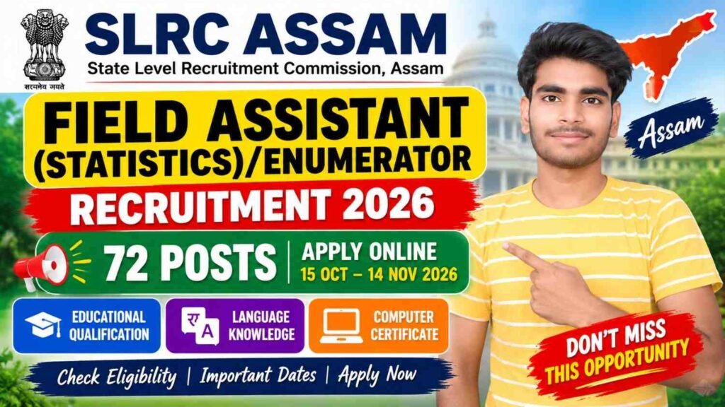 SLRC Assam Field Assistant Recruitment 2026