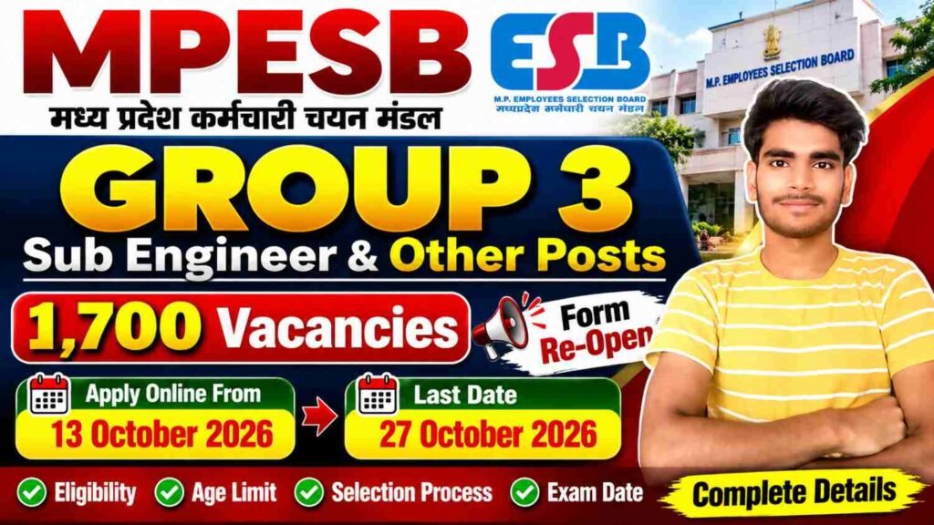MPESB Group 3 Recruitment 2026