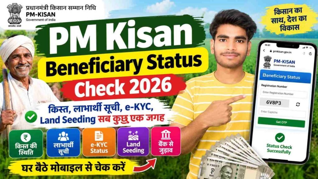 PM Kisan Beneficiary Status Check 2026: पीएम किसान का स्टेटस, किस्त और लाभार्थी सूची यहां चेक करें 1 PM Kisan Beneficiary Status Check 2026