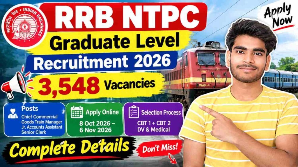 RRB NTPC Graduate Level Recruitment 2026