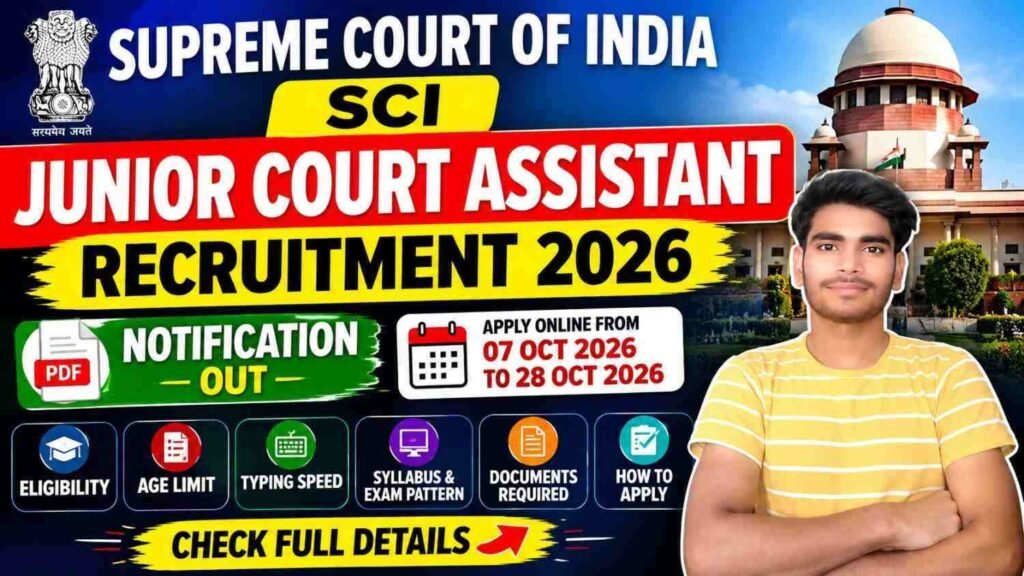 Supreme Court JCA Recruitment 2026