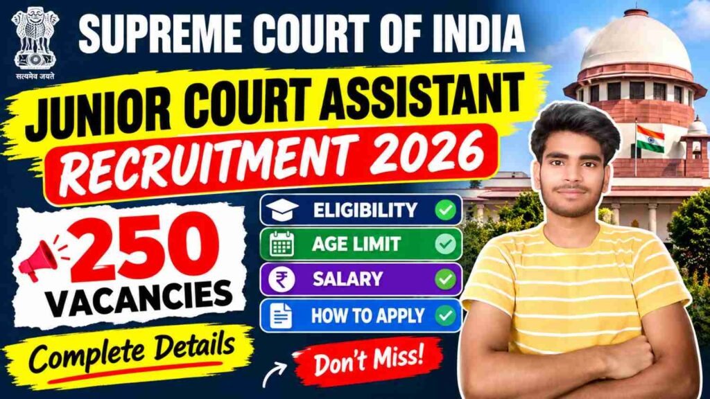Supreme Court Junior Court Assistant Recruitment 2026